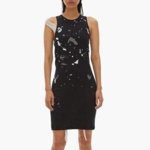 Helmut Lang Splatter Black Sleeveless Dress XS